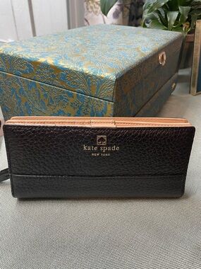 Kate Spade Wallet- Black Pebbled Leather